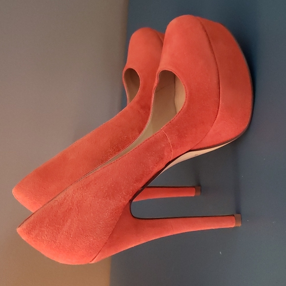 Brand new ALDO 'Capecoral' Terra-cotta suede 5" platform heels size 7 circa 2012 - Picture 1 of 10